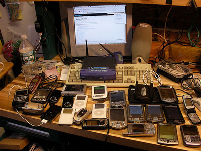 Embedded devices at Hans' workspace